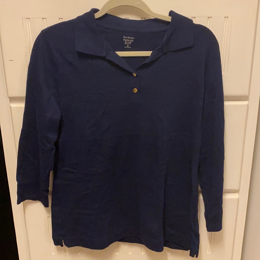 Long sleeve Navy Button up collar shirt